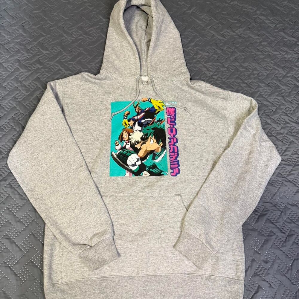 My Hero Academia grey hoodie Anime Size Medium Men's